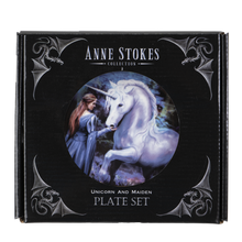 Unicorn and Maiden Dessert Plates by Anne Stokes