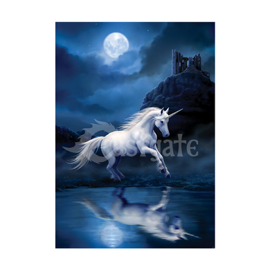 Moonlight Unicorn Art Print by Anne Stokes