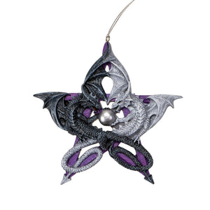 Pentagram Dragon Hanging Ornament by Anne Stokes