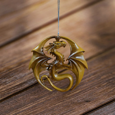 Dragon Medal Hanging Ornament by Anne Stokes