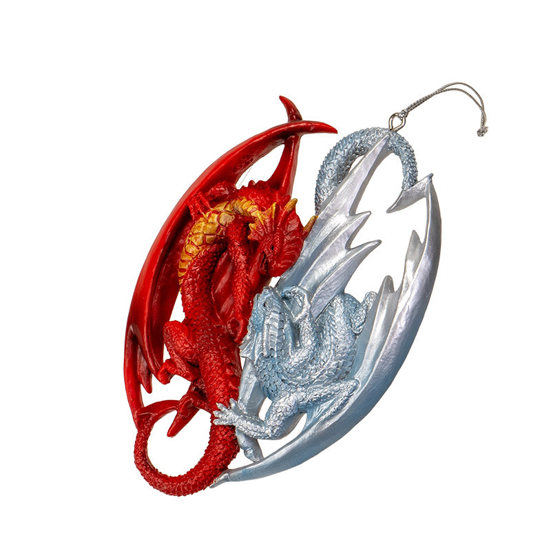 Fire & Ice Dragon Hanging Ornament by Anne Stokes