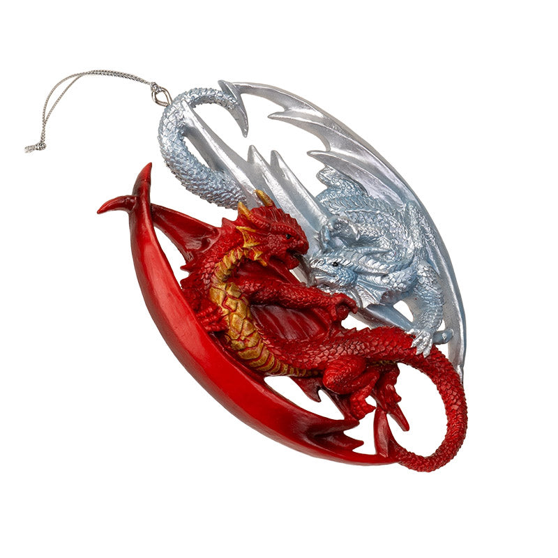 Fire & Ice Dragon Hanging Ornament by Anne Stokes