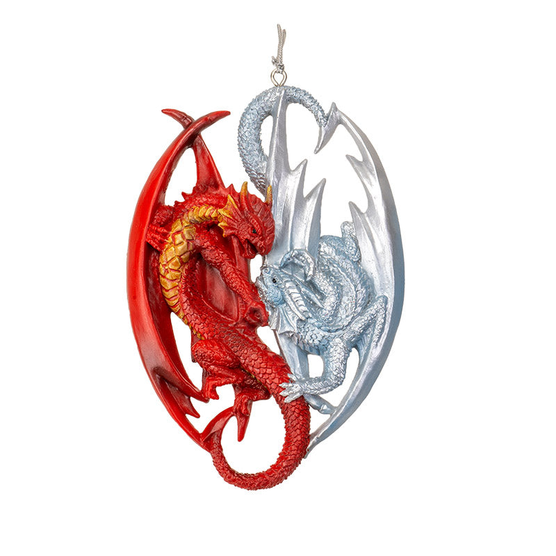 Fire & Ice Dragon Hanging Ornament by Anne Stokes