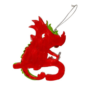 Candy Cane Dragon Hanging Ornament by Ruth Thompson