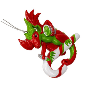 Candy Cane Dragon Hanging Ornament by Ruth Thompson