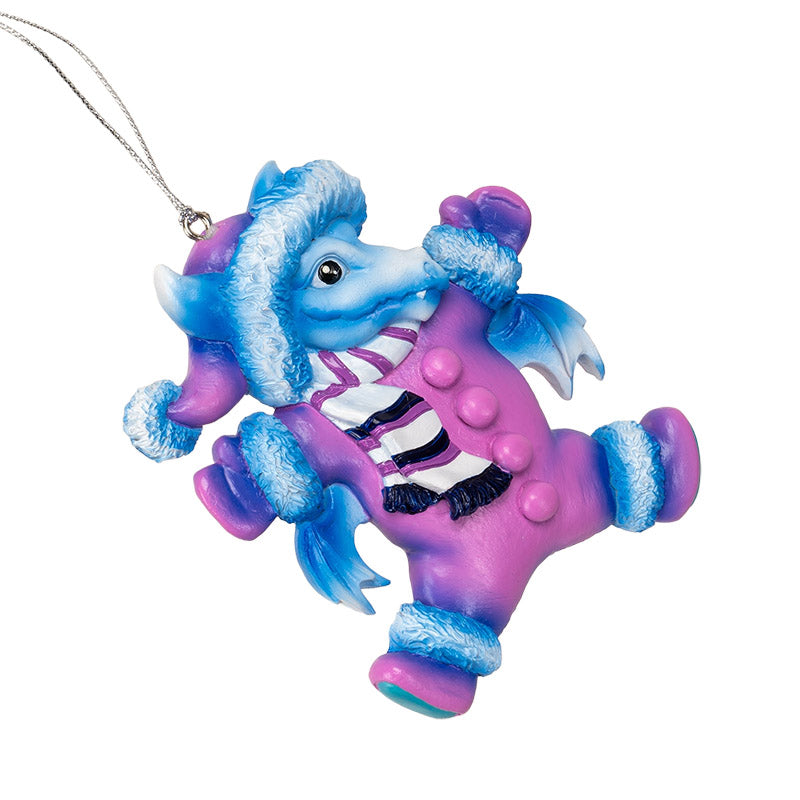 Snow Suit Dragon Hanging Ornament by Ruth Thompson
