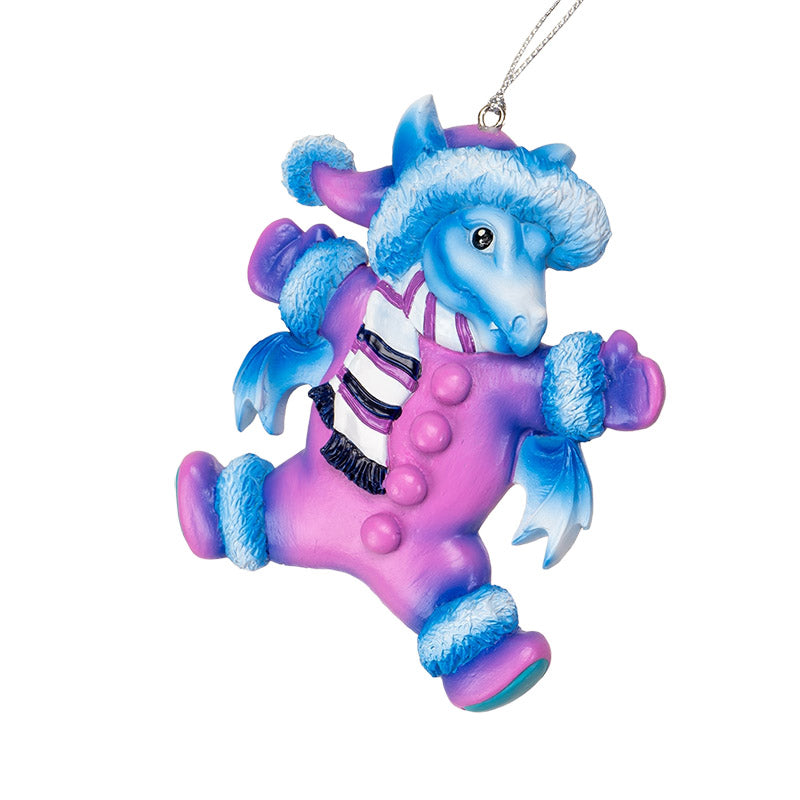 Snow Suit Dragon Hanging Ornament by Ruth Thompson