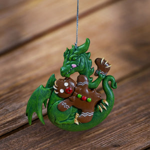 Gingerbread Dragon Hanging Ornament by Ruth Thompson