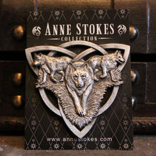 Wolf Trio Sculpted Pin Badge by Anne Stokes