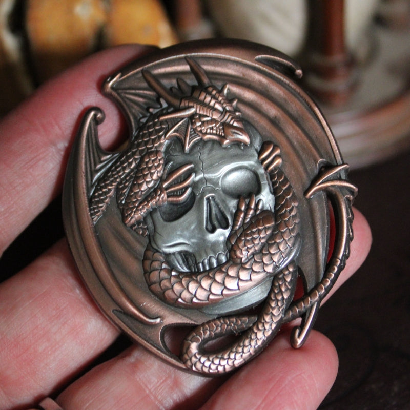 Skull Embrace Sculpted Pin Set by Anne Stokes