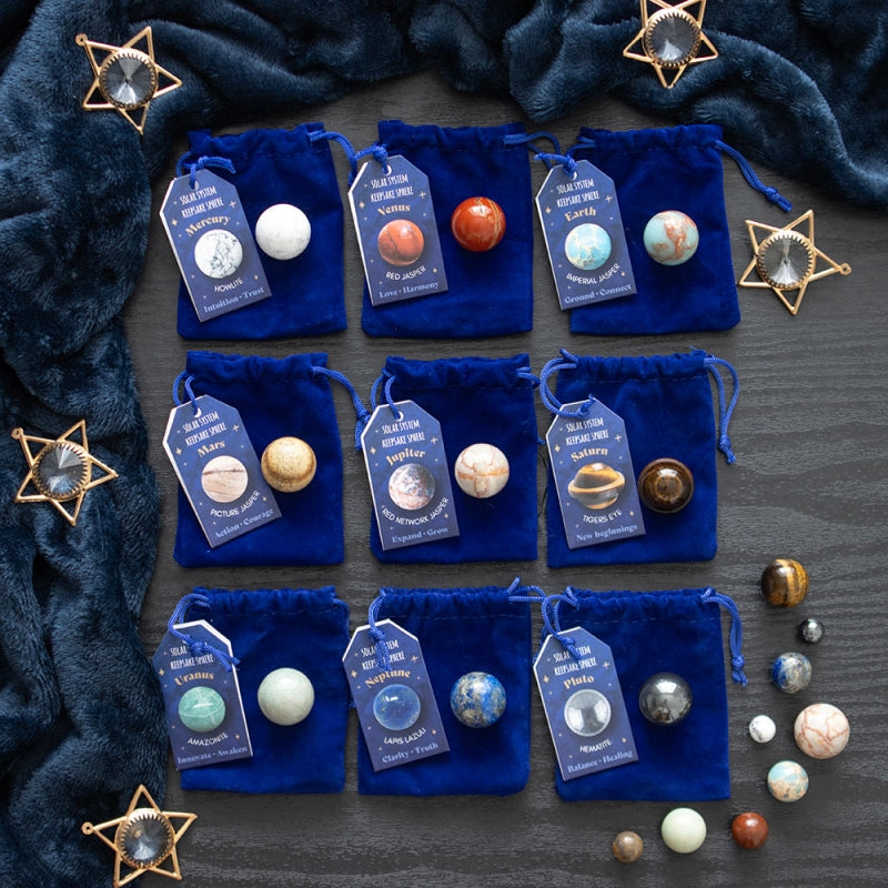Solar System Gemstone Spheres in a bag