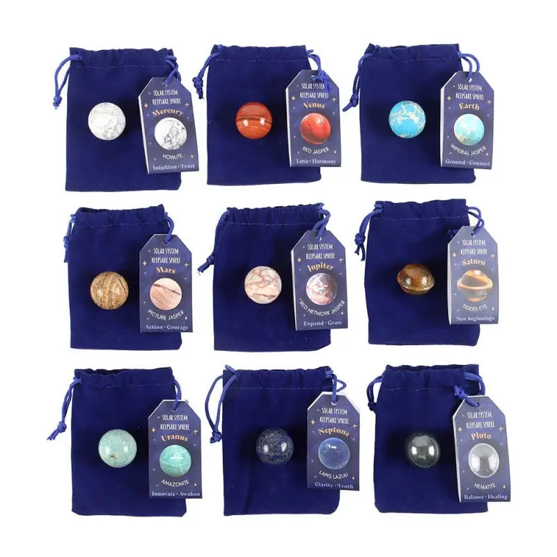 Solar System Gemstone Spheres in a bag