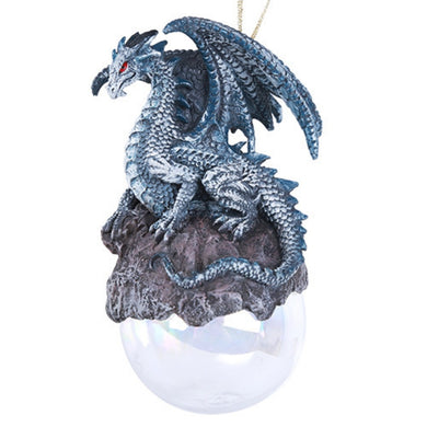 Checkmate Grey Dragon Ornament by Ruth Thompson