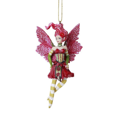 Pointsettia Fairy Hanging Ornament by Amy Brown