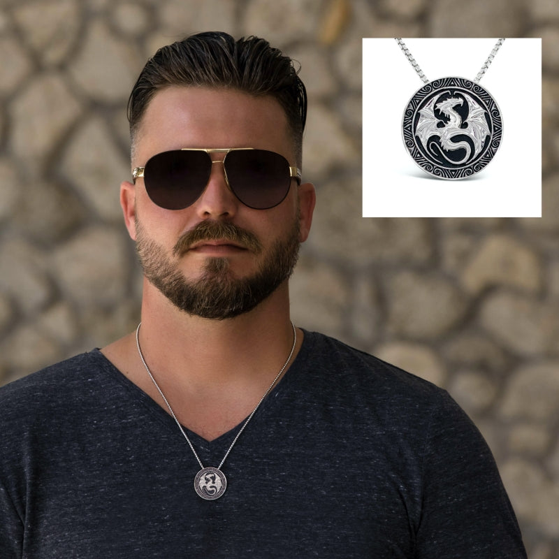 Dragon Medal Necklace by Anne Stokes