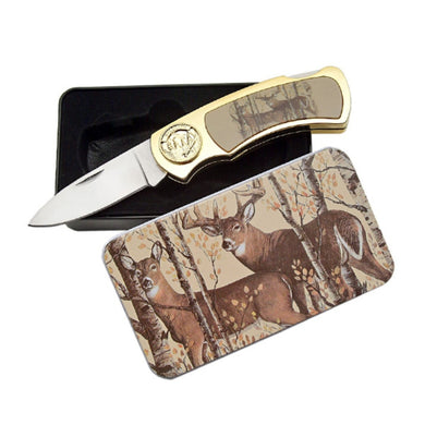 Doe & Deer Decorative Knife in Tin