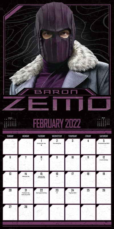 Marvel TV: The Falcon And The Winter Soldier - 2022 Square Wall Calendar