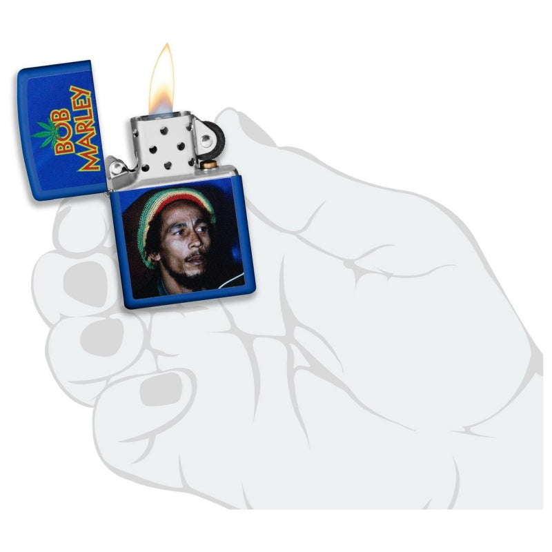 Zippo Lighter - Bob Marley - Royal Blue Matte