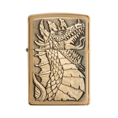 Zippo Lighter - Dragon Brushed Brass