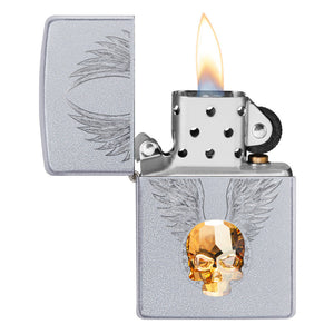 Zippo Lighter - Gold Skull Design