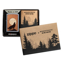 Zippo Lighter - Woodchuck Wolf w/ Moon Inlay