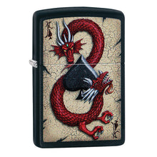 Zippo Lighter - Black Matte Red Dragon