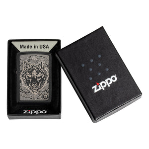 Zippo Lighter - Wolf Tribal by Anne Stokes