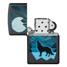 Zippo Lighter - Wolf and Moon Design