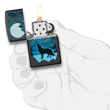 Zippo Lighter - Wolf and Moon Design