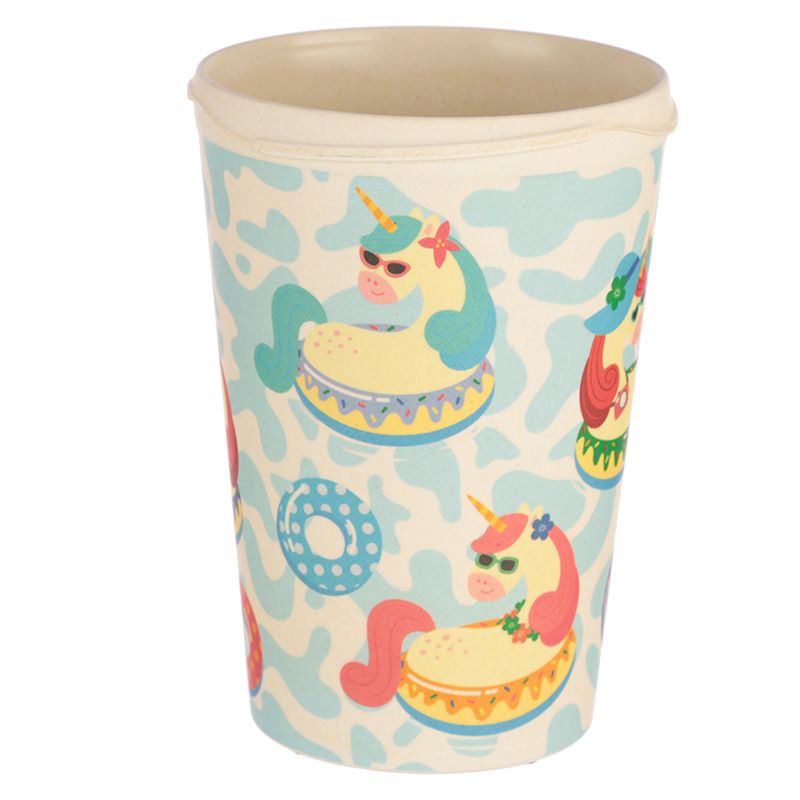 Vacation Vibes Unicorn Reusable Screw Top Bamboo Composite Travel Mug