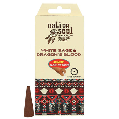 Native Soul White Sage & Dragons Blood Incense Backflow Cones