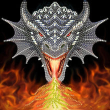 Dragon Fire Head Gift Crystal Art Card Kit by Anne Stokes