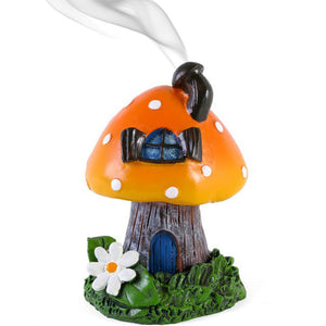 Orange Smoking Toadstool Incense Cone Holder by Lisa Parker