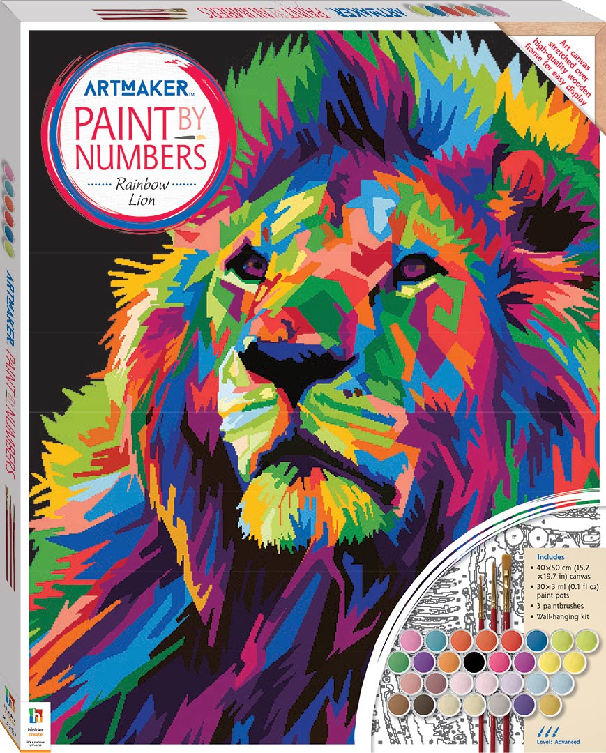 Art Maker Paint by Numbers Canvas Rainbow Lion