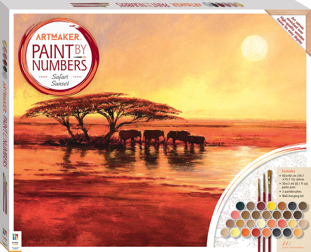 Art Maker Paint by Numbers Canvas Safari Sunset