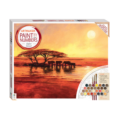 Art Maker Paint by Numbers Canvas Safari Sunset