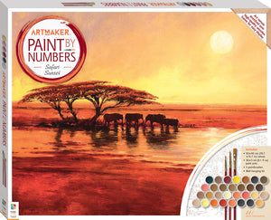 Art Maker Paint by Numbers Canvas Safari Sunset