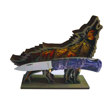 Decorative Wolf Folder with Display Stand