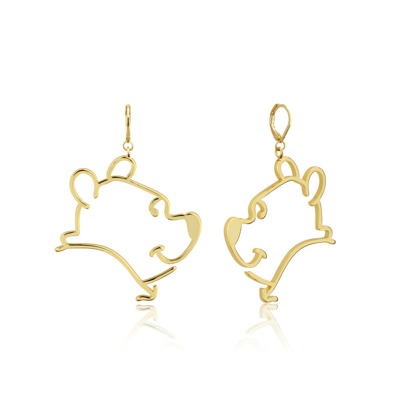 Disney Winnie the Pooh Outline Drop Earrings