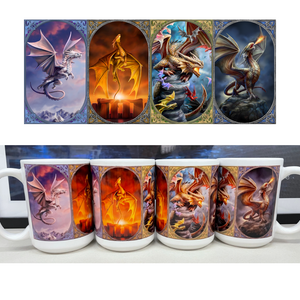 Dragons Panoramic Mug by Anne Stokes