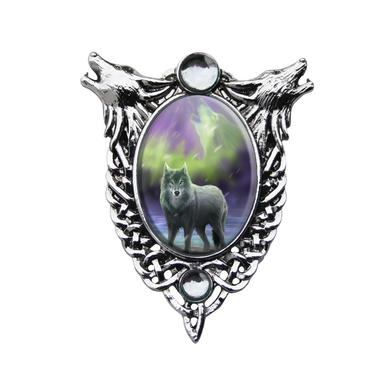 Aura Wolf Cameo Pendant by Anne Stokes