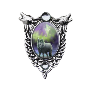 Aura Wolf Cameo Pendant by Anne Stokes