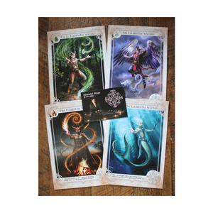 Set of 4 A4 Elemental Wizards Prints by Anne Stokes