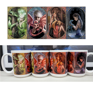 Dragon Friendship Panoramic Mug by Anne Stokes