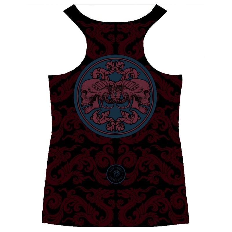 Geisha Skull Vest Top by Anne Stokes