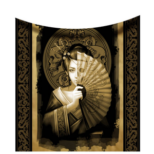 GEISHA SKULL - Fleece Blanket/Throw/Tapestry by Anne Stokes