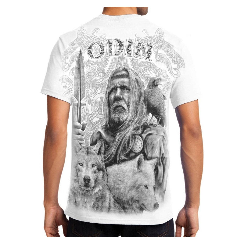 VIKING ODIN WHITE - Mens White T-Shirt
