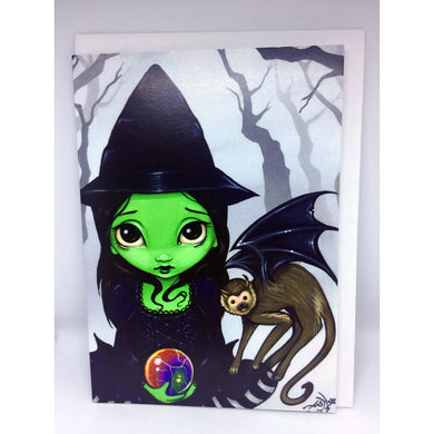 Wicked Witch and her Flying Monkey Card by Jasmine Becket-Griffith