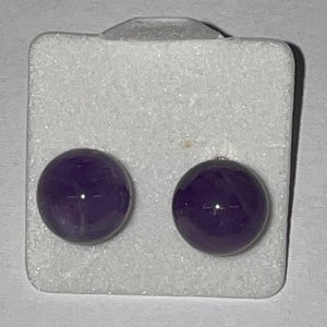 8mm Sterling Silver Bead Stud Crystal Earrings