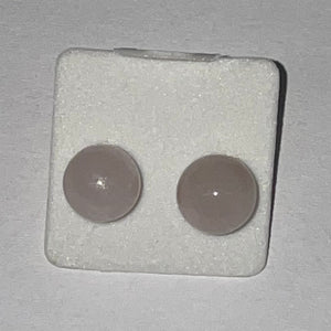 8mm Sterling Silver Bead Stud Crystal Earrings